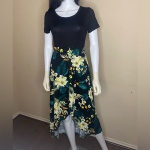 Women Long Dress Short Sleeve Casual Flowy High Low Dress Wrap Dress